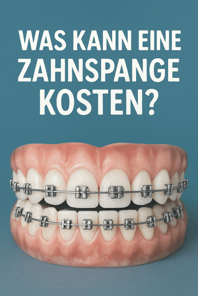 Modell eines Gebisses mit festsitzender Zahnspange – Symbolbild für Zahnspangen-Kosten und kieferorthopädische Behandlungen.