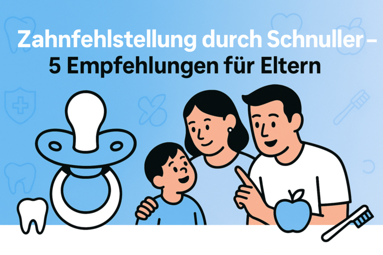 Kind mit Schnuller – Symbolbild für mögliche Zahnfehlstellungen wie Überbiss oder offener Biss durch langanhaltenden Schnullergebrauch